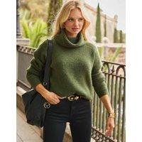 SOSANDAR Super Soft Knitted Roll Neck Jumper Green