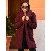 SOSANDAR Borg Coat Burgundy