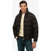 Superdry & Co Checked Padded Overcoat Brown