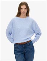 Crew Neck Oversized Jumper with Wool