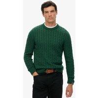 Superdry & Co Pure Cotton Cable Knit Crew Neck Jumper Green