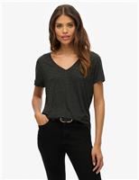 Metallic V-Neck T-Shirt