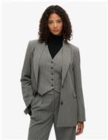 Pinstripe Slim Single Breasted Blazer
