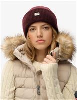 Knitted Rib Beanie Hat with Wool