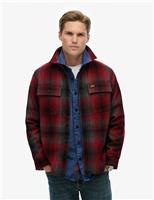 Wool Blend Checked Overshirt