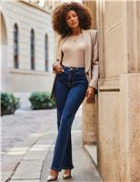 Mid Rise Straight Leg Jeans