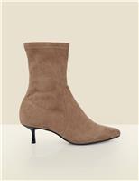 Faux Suede Kitten Heel Ankle Boots
