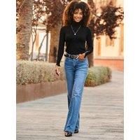 SOSANDAR Mid Rise Wide Leg Jeans Blue