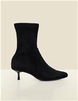 Faux Suede Kitten Heel Ankle Boots