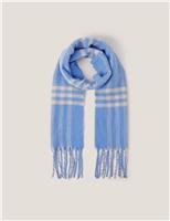 Brushed Checked Fringed Scarf
