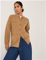 Textured Crew Neck Cardigan