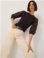 Cotton Rich Floral Applique Top