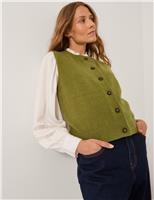 Textured Button Through Knitted Vest