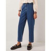 Monsoon Lyocell Blend High Waisted Carrot Leg Jeans Blue