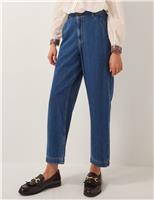 Monsoon Lyocell Blend High Waisted Carrot Leg Jeans Blue