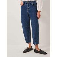 Monsoon High Waisted Barrel Ankle Grazer Jeans Blue