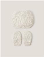 Knitted Hat and Mitten Set (0-3 Yrs)