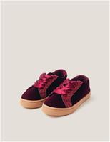Kids Glitter Velvet Trainers (7 Small - 3 Large)