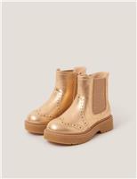 Kids Metallic Chelsea Boots (7 Small - 3 Large)