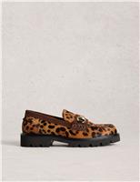 Leather Leopard Print Chunky Loafers