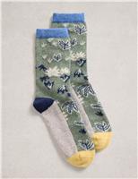 Wool Rich Patterned Ankle High Socks