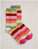Thermal Wool Rich Striped Ankle High Socks