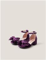 Kids Velvet Bow Sandals (7 Small - 2 Large)