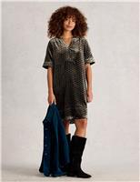 Velvet V-Neck Knee Length Shift Dress