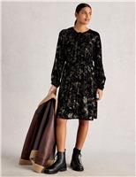 Velvet Knee Length Waisted Dress