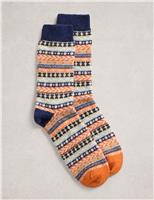 Fair Isle Wool Rich Socks