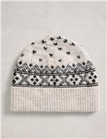 Fair Isle Beanie Hat with Wool