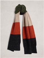 Wool Rich Colour Block Knitted Scarf