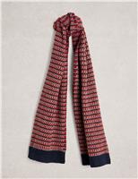 Textured Knitted Scarf with Wool