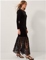 Velvet Lace Midaxi Column Dress