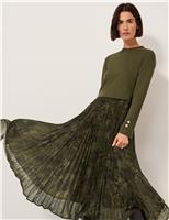 Snake Print 2-in-1 Pleated Midi Tiered Dress