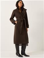Belted Funnel Neck Trench Coat