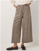 Checked Wide Leg Trousers