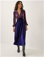 Velvet Floral Midi Slip Dress