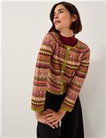 Fair Isle Crew Neck Cardigan