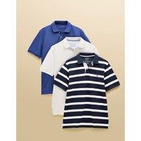 Joules 3 Pack Pure Cotton Polo Shirts Multi