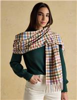 Checked Fringed Scarf
