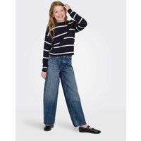 Kids Only Barrel Leg Pure Cotton Jeans (8-14 Yrs) Dark Blue Denim