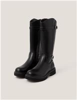 Kids Leather Embellished Knee High Boots (11 Small - 4 Large)