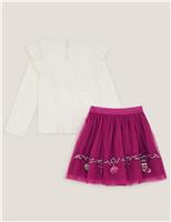 2pc Christmas Top & Skirt Outfit (3-13 Yrs)