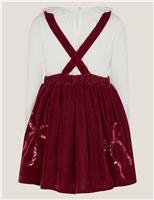 2pc Sequin Bow Pinafore Set (2-10 Yrs)