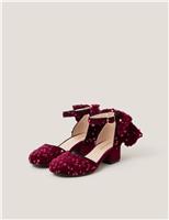 Kids Velvet Sequin Sandals (6 Small - 3 Large)