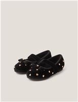 Kids Velvet Heart Ballerina Flats (7 Small - 4 Large)
