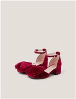 Kids Velvet Bow Sandals (10 Small - 4 Large)