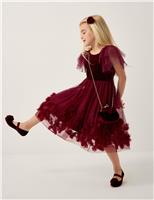 Velvet Rose Applique Dress (3-15 Yrs)