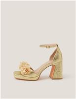 Floral Ankle Strap Platform Sandals